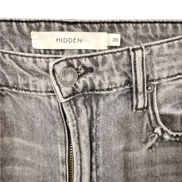 Hidden Distressed Skinny Jeans in Gray - Picture 2 of 3